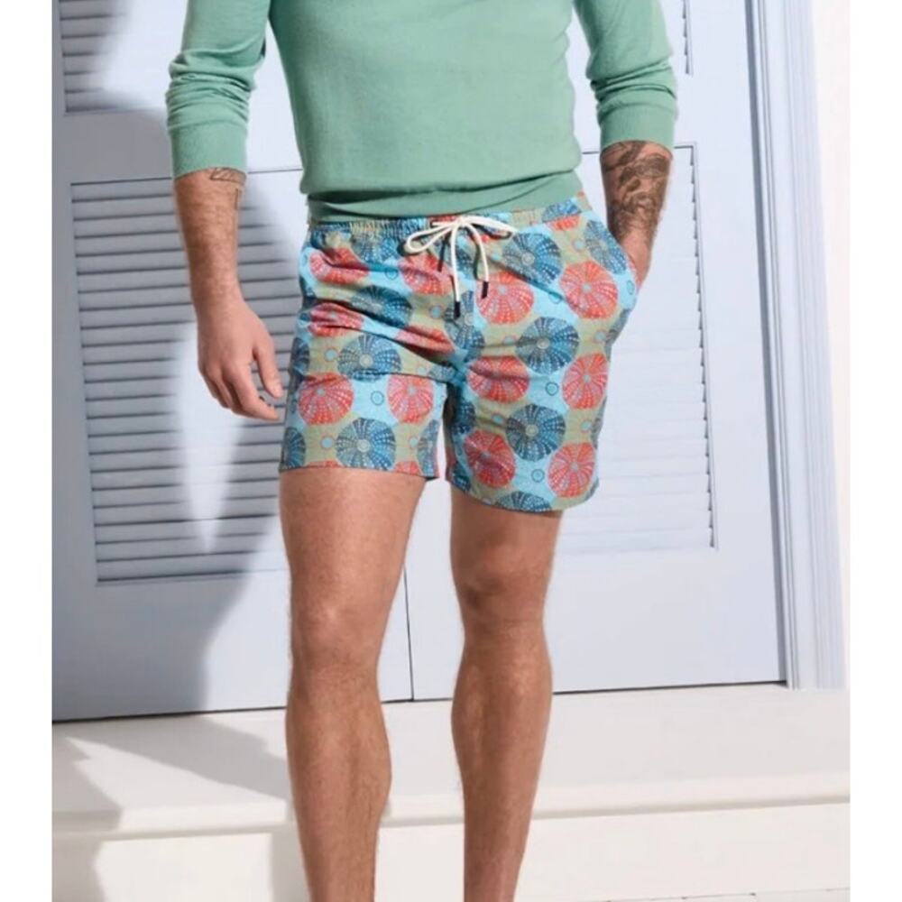 Hearth & Soul $150 Swims Riccio Swim Shorts Size M Blue Vacation Board Shorts